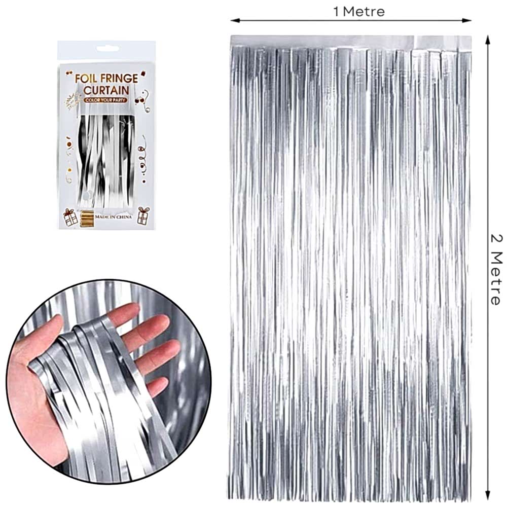 İTHAL METALİZE GÜMÜŞ ARKA PLAN PERDESİ 2*1m