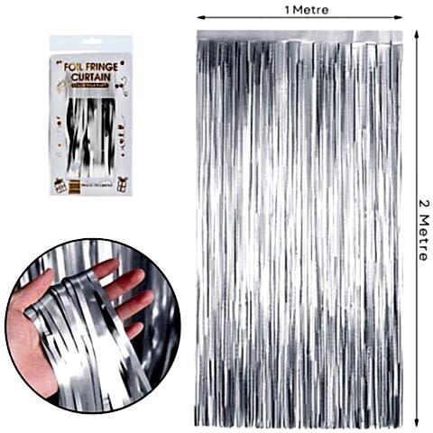 İTHAL METALİZE GÜMÜŞ ARKA PLAN PERDESİ 2*1m