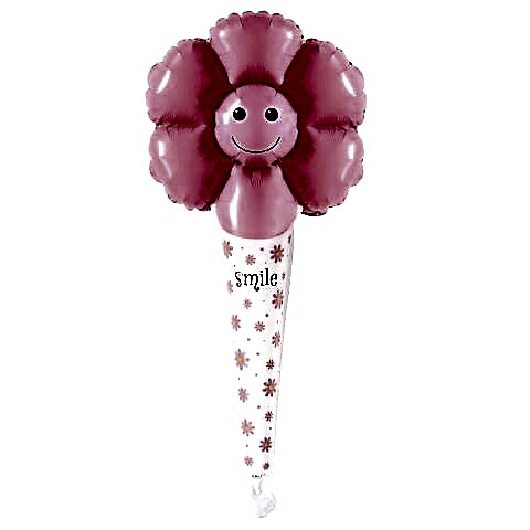 SAPLI GÜLEN YÜZ PAPATYA PEMBE FOLYO BALON 29,5*59,5