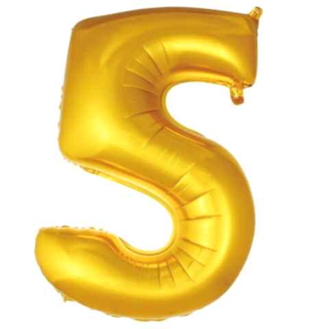 5- RAKAM 40 İNC GOLD RENK BALON 100 CM
