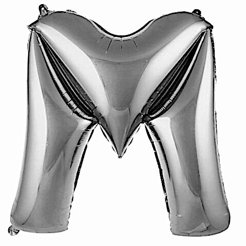 M- HARF 40 İNC GÜMÜŞ RENK BALON 100 CM