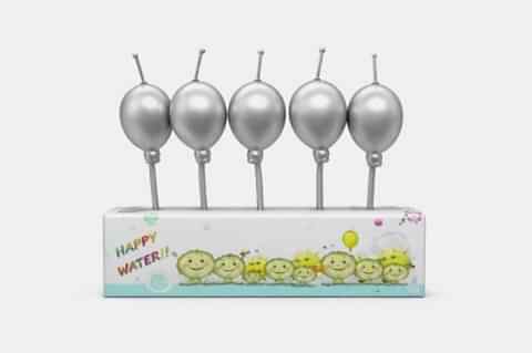 5Lİ CROM BALON GÜMÜŞ MUM PK:12