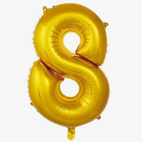8- RAKAM 40 İNC GOLD RENK BALON 100 CM