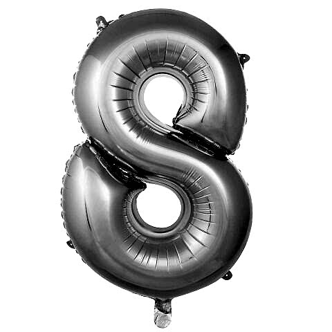 8- RAKAM 40 İNC GÜMÜŞ RENK BALON 100 CM