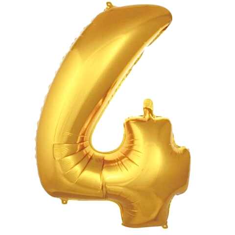 4- RAKAM 40 İNC GOLD RENK BALON 100 CM