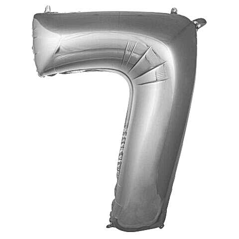 7- RAKAM 40 İNC GÜMÜŞ RENK BALON 100 CM