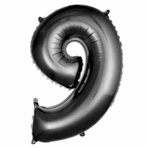 9- RAKAM 40 İNC GÜMÜŞ RENK BALON 100 CM