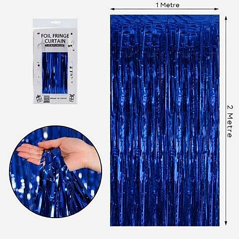 İTHAL METALİZE LACİVERT ARKA PLAN PERDESİ 2*1m