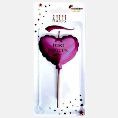 İYİKİ DOĞDUN KALP MOR MUM PK:12 KL:480