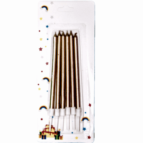 6 LI İNCE UZUN ROSEGOLD MUM 13CM