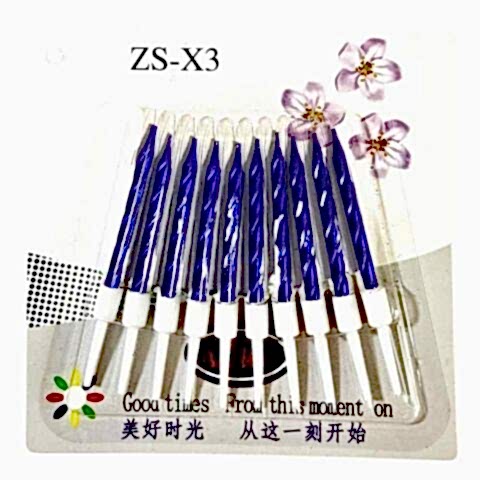 10 LU BURGULU MAVİ MUM 7.5CM PK:14 KL:420