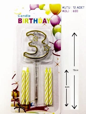 MİKA ŞEFFAF 3 RAKAM GOLD MUM 12CM PK:12 KL:600
