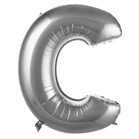 C- HARF 40 İNC GÜMÜŞ RENK BALON 100 CM