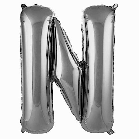 N- HARF 40 İNC GÜMÜŞ RENK BALON 100 CM