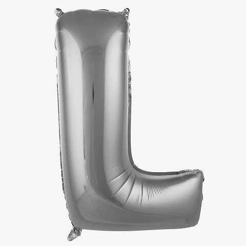 L- HARF 40 İNC GÜMÜŞ RENK BALON 100 CM