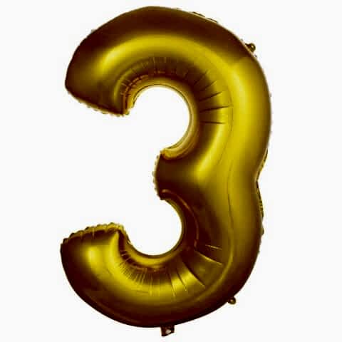 3- RAKAM 40 İNC GOLD RENK BALON 100 CM