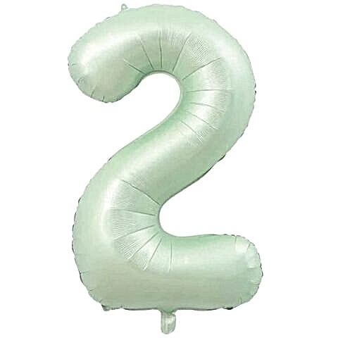 2- RAKAM 34 İNC RETRO YEŞİL RENK BALON 76 CM