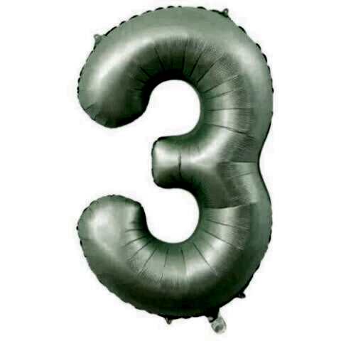 3- RAKAM 34 İNC RETRO YEŞİL RENK BALON 76 CM