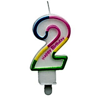 RENKLİ KLASİK 2 RAKAM MUM 7.5CM PK:12 KL:900