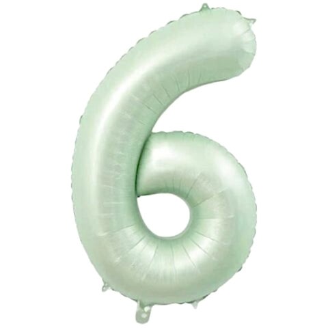 6- RAKAM 34 İNC RETRO YEŞİL RENK BALON 76 CM