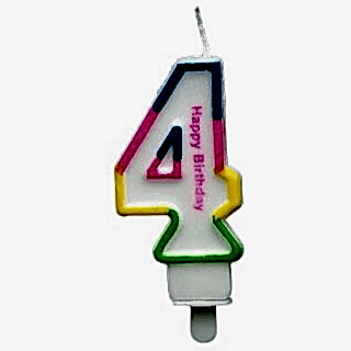 RENKLİ KLASİK 4 RAKAM MUM 7.5CM PK:12 KL:900