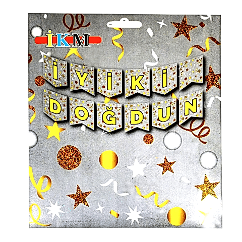 BÜYÜK BANNER İYİKİ DOĞDUN GÜMÜŞ UZAR YAZI