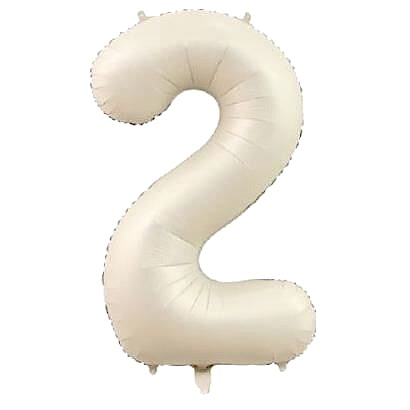 2- RAKAM 34 İNC KREM RENK BALON 76 CM