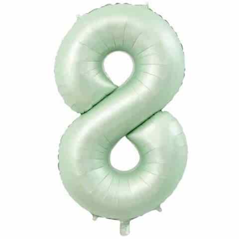 8- RAKAM 34 İNC RETRO YEŞİL RENK BALON 76 CM