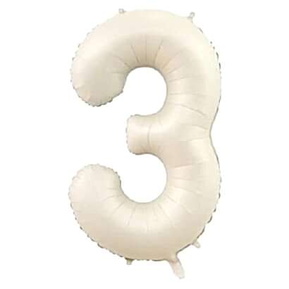 3- RAKAM 34 İNC KREM RENK BALON 76 CM