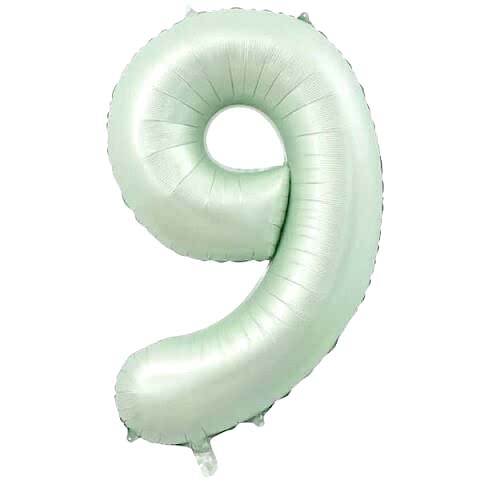9- RAKAM 34 İNC RETRO YEŞİL RENK BALON 76 CM