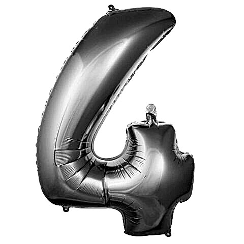 4- RAKAM 34 İNC GÜMÜŞ RENK BALON 76 CM