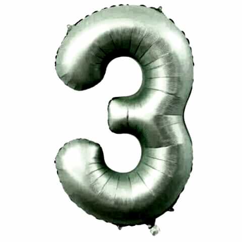 3- RAKAM 16 İNC RETRO YEŞİL RENK BALON 36 CM