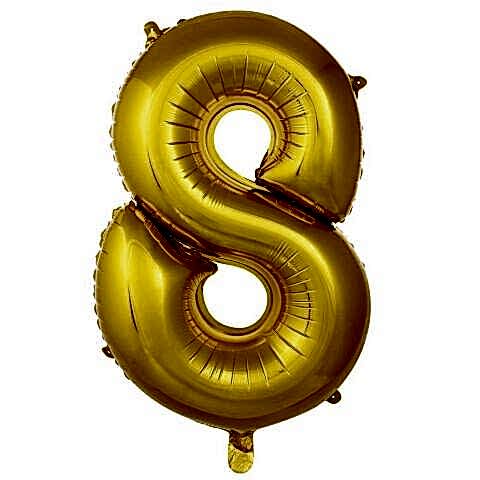 8- RAKAM 34 İNC GOLD RENK BALON 76 CM