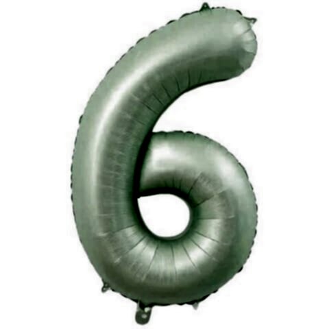 6- RAKAM 16 İNC RETRO YEŞİL RENK BALON 36 CM