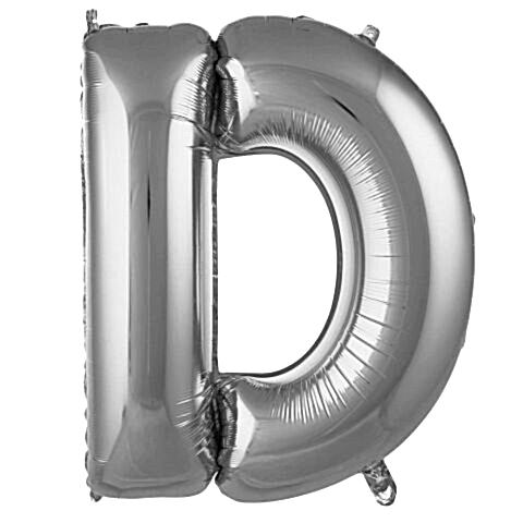 D- HARF 34 İNC GÜMÜŞ RENK BALON 76 CM