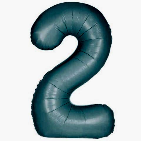 2- RAKAM 16 İNC RETRO MAVİ RENK BALON 36 CM