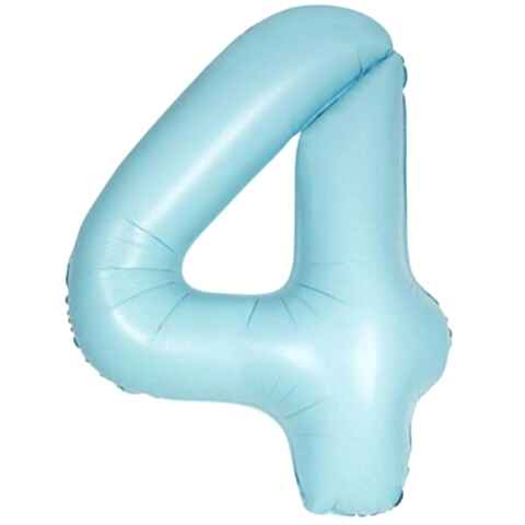 4- RAKAM 16 İNC RETRO MAVİ RENK BALON 36 CM