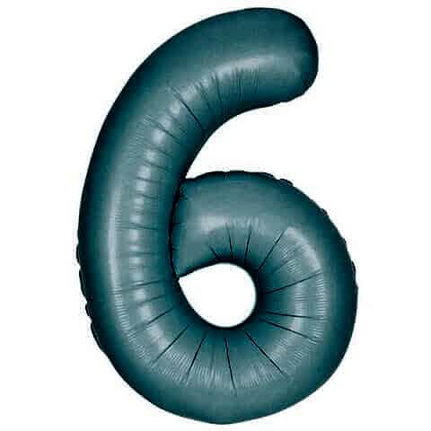 6- RAKAM 16 İNC RETRO MAVİ RENK BALON 36 CM