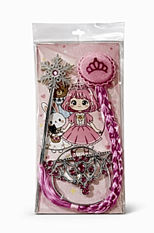 SAÇLI KARTANESİ PRENSESİ TAÇ ASA PEMBE