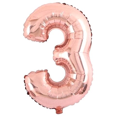 3- RAKAM 16 İNC ROSEGOLD RENK BALON 36 CM