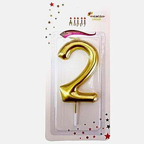 BÜYÜK BOY 2 RAKAM GOLD  MUM 13cm PK:24 KL:600
