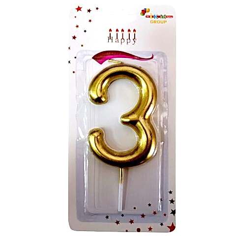 BÜYÜK BOY 3 RAKAM GOLD  MUM 13cm PK:24 KL:600
