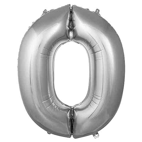 0- RAKAM 34 İNC GÜMÜŞ RENK BALON 76 CM