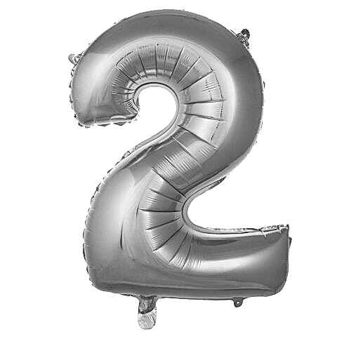 2- RAKAM 34 İNC GÜMÜŞ RENK BALON 76 CM