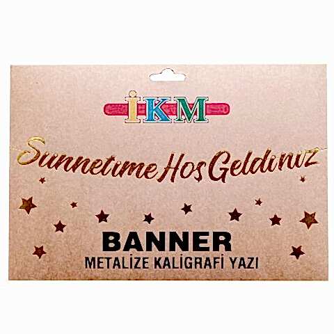 BANNER EL YAZILI SÜNNETİMİZE HOŞGELDİNİZ GOLD UZAR YAZI