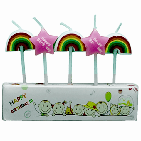 5 Lİ GÖKKUŞAĞI YILDIZ MUM  PK:12