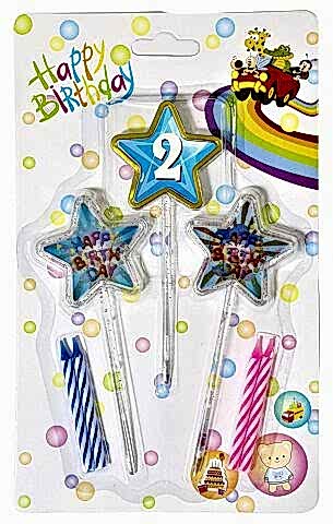 3D GÖRÜNÜMLÜ MUM 2 YAŞ YILDIZ MODELİ MAVİ 12.5CM PK:12