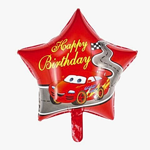18 İNC YILDIZ KIRMIZI ARABA FOLYO BALON