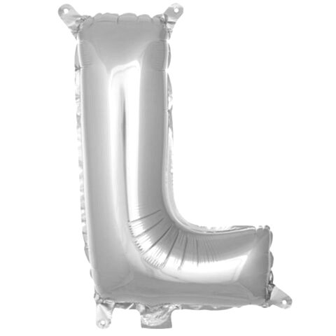L- HARF 16 İNC GÜMÜŞ RENK BALON 36 CM