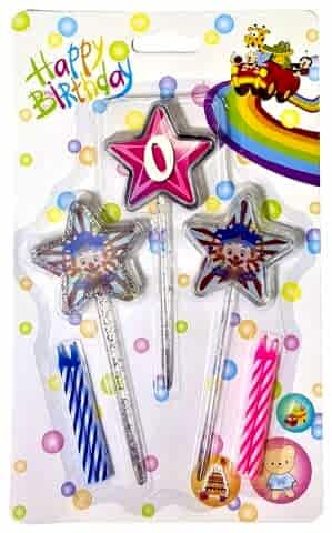 3D GÖRÜNÜMLÜ MUM 0 YAŞ YILDIZ MODELİ PEMBE 12.5CM PK:12